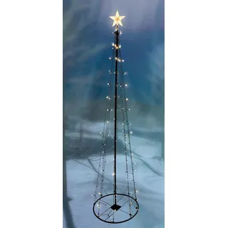 XL LED Metall Weihnachtsbaum mit Stern warmweiß 106 LEDs 180cm
