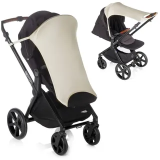 Jané Sonnenschutz Kinderwagen UPF 50+, Universal Elastisch, Atmungsaktiv, UV Schutz für Buggy und Babywanne, Beige
