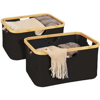 Wenko Korb Ecori 40 x 21,5 x 33 cm 2-tlg. schwarz