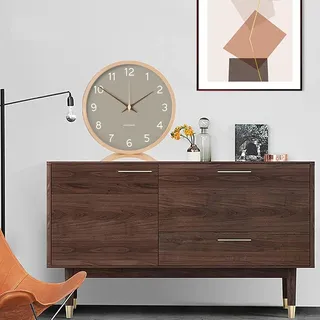 Moderne stille Holz Tischuhr für Schlafzimmer und Büro - Dekorative analoge Uhr