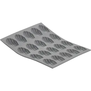 DeBuyer 1851.21D Elastomoule, Silikon-Backform für 20 Mini-Madeleines, 0,64 cl Fassungsvermögen, Grau