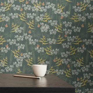 Livingwalls Tapete Gelb - Tapete Wohnzimmer Schlafzimmer 394232 - Vliestapete floral - 10,05 m x 0,53 m für 5,33m2 - Made in Germany