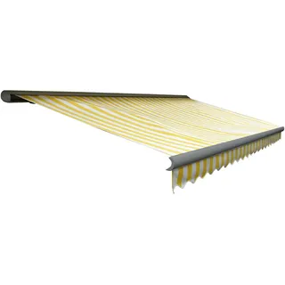 MCW Kassetten-Markise MIT Volant Gelb, Weiß, Grau , Textil , 400x23x300 cm , Sonnenschutz