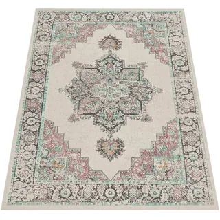 Paco Home In- & Outdoor-Teppich Für Balkon Terrasse, Kurzflor, Mit Orient-Design In beige Grösse 60x100 cm - Creme