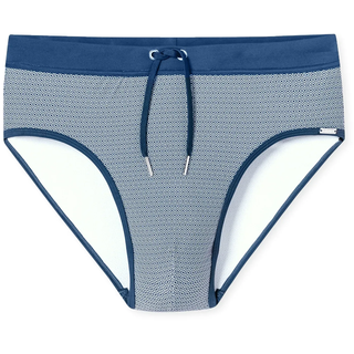 Badehose SCHIESSER "Ocean Swim", Herren, Gr. 7, N-Gr, 800, blau, Gewirkt, Obermaterial: 82% Polyamid, 18% Elasthan, Badehosen Badehose, kontrastfarbener Bund mit Kordel