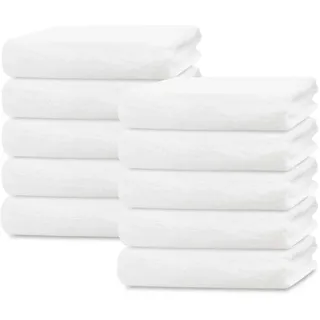 Zollner Handtücher, 10er-Set, 50x100 cm, 100% Baumwolle, Weiß , Textil , 50x100 cm , Oeko-Tex® Standard 100 , Heimtextilien, Badtextilien, Handtücher