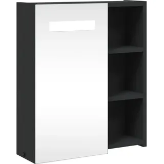 vidaXL Spiegelschrank mit LED-Beleuchtung Schwarz 45x13x52 cm - Schwarz