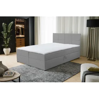 VENASI BETTY Boxspringbett 140x200 mit Bettkästen H2/H3 Matratze GRAU - Grau