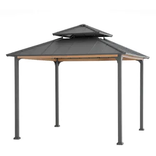 Modante Pavillon , Metall , quadratisch , 300x295x300 cm , wetterfest, wetterbeständig, UV-beständig, regenabweisend , Sonnenschutz, Pavillons