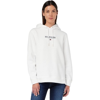 Tommy Hilfiger Exclusive Hilfiger Hoodie Ls Kapuzen-Sweatshirt Damen, Weiß (White), S