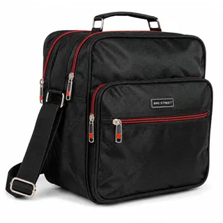BAG STREET Flugbegleiter Tasche Herren Arbeitstasche mit Trolleyhalter | Geräumige Businesstasche Herren wasserabweisendes Nylon, viel Stauraum, schwarz