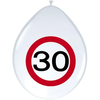 Folat Luftballons Zahl 30 Geburtstag zweifarbig, 8 Stk.