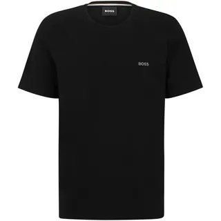 Boss Herren T-Shirt mit Label-Stitching, Black, M