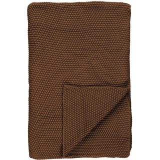 Marc O'Polo Plaid Nordic Knit Toffee Brown 130x170 cm