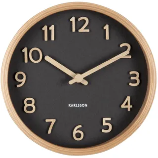 Karlsson - Tischuhr Pure - Schwarz - Ø18cm - Schwarz