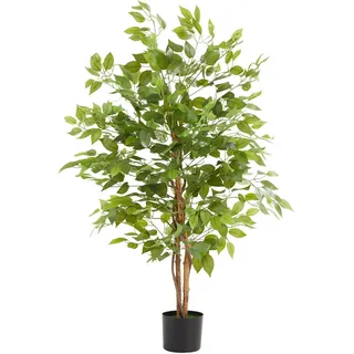 tectake Künstlicher-Ficusbaum Fida,stabiler Kunststoff-Blumentopf,grün , 120 cm , Dekoration, Blumen & Blumentöpfe, Kunstpflanzen