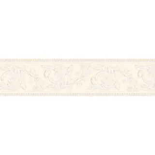 A.S. Création Bordüre - Papierbordüre in erhabener Barockoptik in Beige und Creme - auf 5,00 m x 0,13 m je Rolle
