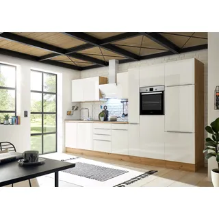 Respekta Küchenzeile Marleen Premium 370 cm Weiß Hochglanz
