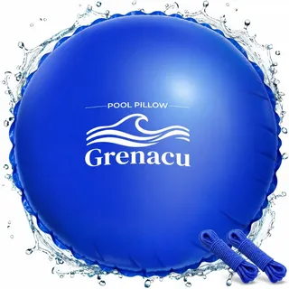 GRENACU Poolkissen Winter ∅200cm Luftkissen Pool für Stabile Poolabdeckung | Poolkissen Rund mit Doppelventil Extra Durable PVC Luftkissen Pool Inkl Befestigungsseil & Reparaturflicken
