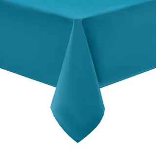 smiry Tischdecke Abwaschbar Rechteckig 140x300cm Tischtuch Polyester Wasserabweisend Lotuseffekt Tischwäsche Schmutzabweisend Abwischbare Tafeldecke für Party Küche Weihnachten, Türkisblau