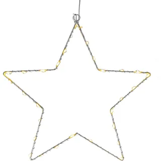 Stern OUTDOOR mit LED und Timer - ca. 40 cm - Batterie betrieben in schwarz (groß / 40 cm) - Schwarz