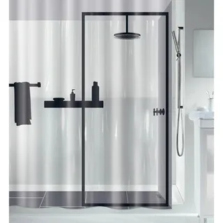 Spirella Duschvorhang Illusion 180 x 200 cm schwarz-transparent