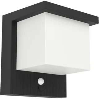 EGLO Solar Wandleuchte Kunststoff 700 Lumen inkl. Bewegungsmelder Schwarz/Weiß warmweiß IP44