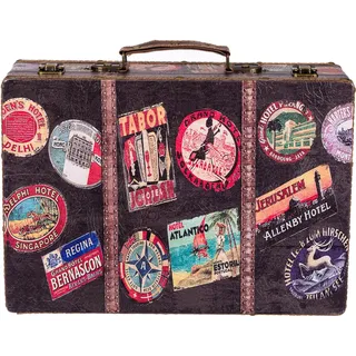 Birendy Truhe Kiste KD 1291 Koffer, Kofferset, Holztruhe mit edlem Leder bezogen XL