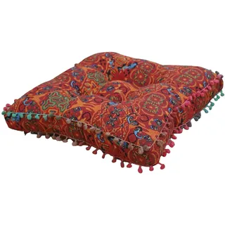 LOVIVER Sitzkissen Bodenkissen Pouf Indoor Stuhlkissen für Büro Schlafzimmer Home Meditation, Marokkanische Orange