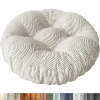 PHUSTJKL Sitzkissen Rund, 30x30 cm rutschfest Waschbare Sitzpolster Bequemes Stuhlkissen 6 cm Dick Waschbare Cordstoff Stuhlauflage, für Indoor Küchen Garden Holzstühle