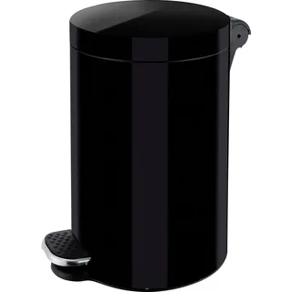 helit H2404295 - Silberionen-Tretabfallbehälter, „the knight“, 20 Liter, schwarz