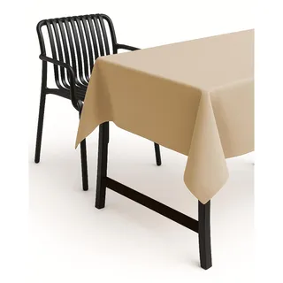 texpot Tischdecke 110 x 110 cm Sand Leinenoptik Lotuseffekt Fleckschutz Bügelfrei Tischtuch