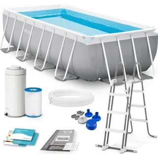 Intex 26790NP, Gerahmter Pool, Kind & Erwachsener, Leiter, Grau, 88,1 kg - Grau