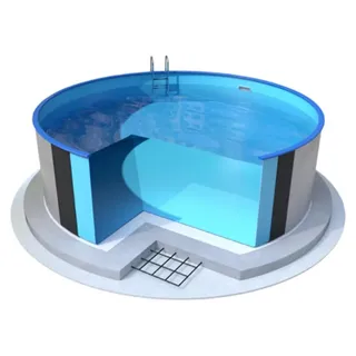IBIZA Stahlwandpool, Ø 460 cm, 120 cm tief, Einbaupool, mit Skimmeröffnung, ohne Innenfolie, ohne Filteranlage