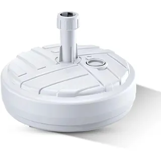 GARDENIX Sonnenschirmständer Rund Weiß aus Kunststoff befüllbar mit Sand, Wasser, Kies zu Garten, Strand, Terrasse -Sonnenschirm Schirmhalter Schirmständer Schirmständer Ständer Sonnenschirmfuß