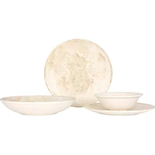 Bonna Geschirrset (Large) - Nacrous - 24 teilig - 6 Personen - Porzellan - Beige