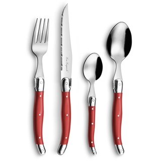 Lou Laguiole Rustic 24-teiliges Set, Rot