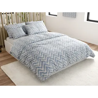 Renforcé-Baumwoll-Bettwäsche VLNKY blau Bettwäsche-Dimension: 70 x 90 cm | 140 x 220 cm - Blau