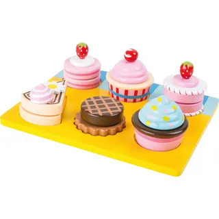 small foot Schneide Cupcakes und Torten aus Holz, mit Klettverschluss individuell kombinierbar, ab 3 Jahren, 10149