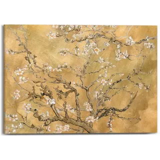 Leinwandbild REINDERS "Van Gogh - almondblossom", gold (farbe bild(er): gold), B:70cm H:50cm T:2,5cm, Bilder, Leinwandbild, Wohnzimmer - Gold - Leinwand - Berühmte Künstler - 70x50 cm