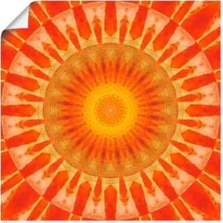 Artland Wandbild »Mandala Sonnenuntergang«, klassische Fantasie, (1 St.), als Leinwandbild, Poster in verschied. Größen, orange