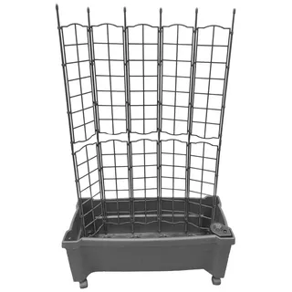 KHW Calypso Pflanzkasten mit Rollen 79 x 35 x 115 cm Grau