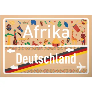 DankeDir! Afrika Deutschland Ortsschild - Schild 30 x 20 cm - Geschenk Idee Gutschein Reise Urlaub Reisegutschein Männer & Frauen Geldgeschenk Abschiedskarte Geschenkidee Deko Karte