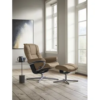 Stressless® »Mayfair«, (Set, Relaxsessel mit Hocker), mit Hocker, mit Cross Base, Größe S, M & L, Holzakzent Schwarz braun