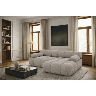 kaiser möbel Eckcouch Bouclé-Stoff 2-Sitzer Beige