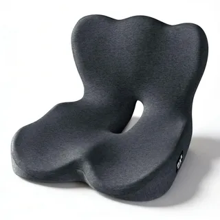 Exclusivo Mezcla Memory Schaum Rücken- und Sitzkissen, Ergonomisches Lendenkissen für Bürostuhl und Autositz, rutschfeste Sitzauflage zur Linderung von Steißbeinschmerzen und Rückenstütze, Schwarz