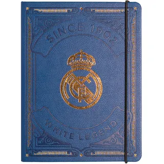 Grupo Erik Erik Bullet Real Madrid Notizbuch Journal Tagebuch Merch Geschenke | Reisetagebuch Dotted Bullet Journal Hardcover Mädchen und Jungen Einschulung - Notizblock 16 x 21 cm