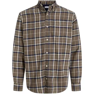 JACK & JONES Langarmhemd Karohemd Braun M