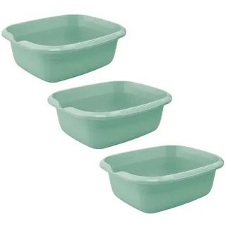 KEEEPER björk 3x Universal-Schüssel mit Ausguss, Eckig, 9 l, 38 x 32 cm, Nordic Green