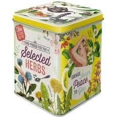 Nostalgic-Art Retro Teedose, 100 g, Selected Herbs – Geschenk-Idee für Nostalgie-Fans, Aufbewahrung für losen Tee und Teebeutel, Vintage Design